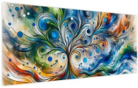 Kép – Színes energikus fa (120x50 cm)