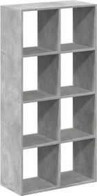 vidaXL betonszürke szerelt fa elválasztó könyvespolc 69,5x29x137,5 cm
