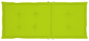 4 db tömör tíkfa kerti szék élénkzöld párnákkal