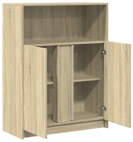 sonoma tölgy szerelt fa tálalószekrény LED-del 77 x 34 x 100 cm