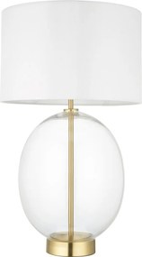 Endon glamour modern asztali lámpa kelda oval fehér sárgaréz átlátszó end99292