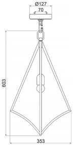 Feiss FE-NICO-P-M-BB - Csillár láncon NICO 1xE27/60W/230V