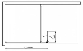 Walker 90x195 cm Walk in zuhanyfal