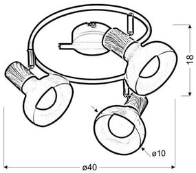 Spotlámpa PUERTO 3xE14/40W/230V