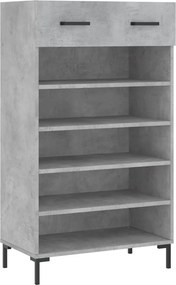 vidaXL betonszürke szerelt fa cipőszekrény 60x35x105 cm