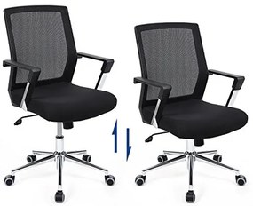 Irodai ergonomikus szék kartámasszal, fekete