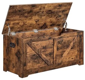 Tároló láda, rusztikus barna 100x40x46cm