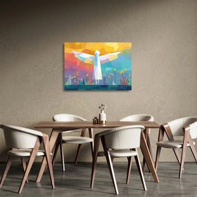Üveg kép - Virágok őrzője (70x50 cm)
