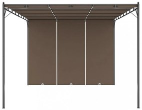 tópszínű kerti pavilon oldalfüggönnyel 4 x 3 x 2,25 m