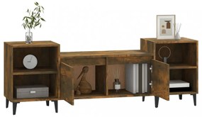 füstös tölgy színű szerelt fa TV-szekrény 160x35x55 cm