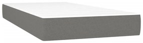 sötétszürke szövet rugós és LED-es ágy matraccal 120 x 190 cm