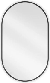 Mexen Loft ovális fürdőszobai tükör 85 x 50 cm, fekete keret - 9851-085-050-000-70