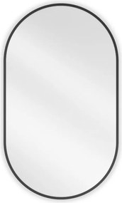 Mexen Loft ovális fürdőszobai tükör 85 x 50 cm, fekete keret - 9851-085-050-000-70