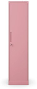 Keskeny irodai szekrény ALEX, 450 x 850 x 400 mm, Fresh Style: púderrózsaszín
