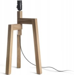 Rendl Woody asztali lábazat tölgyfa E27, natúr minimalista design 25W