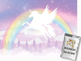 Fotótapéta Flizelina Gyerekek Szivárvány Unikornis Ég Mese 150x105 ragasztó