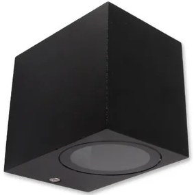 MasterLED Lida 81x92 fekete szögletes oldalfali lámpa GU10-es foglalattal