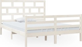 vidaXL King Size fehér tömör fa ágykeret 150 x 200 cm