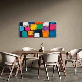 Kép - Színes négyzetek festménye (120x50 cm)