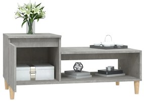 Betonszürke szerelt fa dohányzóasztal 100 x 50 x 45 cm