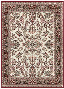 Hagyományos szőnyeg nappaliba 180x260cm, krémpiros, puha sörtékkel