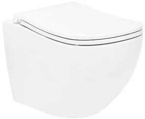 Wc soft close ülőkével felakasztható SAT Ergo fehér fényes felülettel  hátsó kifolyással SATERG1