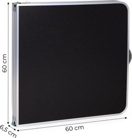 Kerti asztal, MultiGarden GMFC-FY12060, fekete, 120 x 60 cm, összecsukható, állítható magasság (60–70 cm), hordfogantyúval, teherbírás: 50 kg