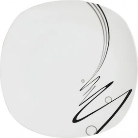 Mélytányér négyzet alakú díszített szalaggal 22,5 cm