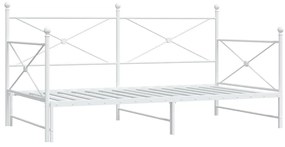 Daybed with Trundle without Mattress White 107x203 cm acél