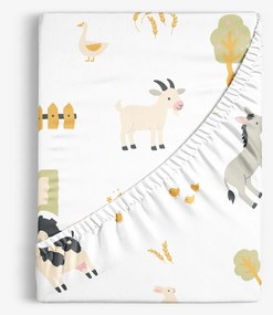 Goldea gyermek pamut körgumis lepedő - élet a természetben 80 x 160 cm