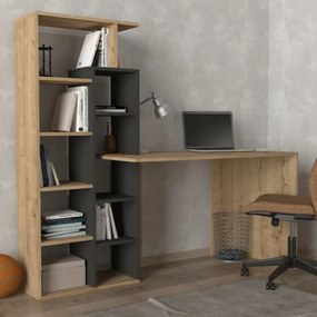 Polcos íróasztal 120x73,5x150cm barna FUR1240-1