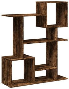 füstös tölgy szerelt fa elválasztó könyvespolc 92x29x112 cm