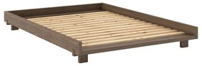 Barna borovi fenyő franciaágy ágyráccsal 140x200 cm Social – Karup Design