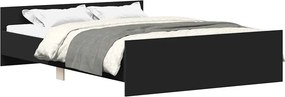 vidaXL fekete ágykeret fej- és lábtámlával 135 x 190 cm