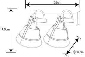 Globo 15366Z-2 - Spotlámpa GÜNTHER 2xE27/60W/230V