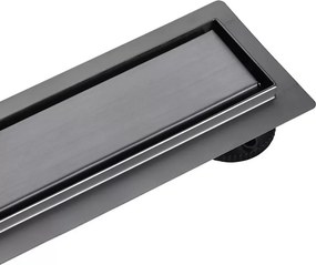 AREZZO design 2in1 800 mm-es rozsdamentes acél folyóka, gunmetal