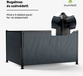 Blumfeldt Pantheon Cortina pavilon 3x4 m, időjárásálló, alumínium, porfestett, redőnyök