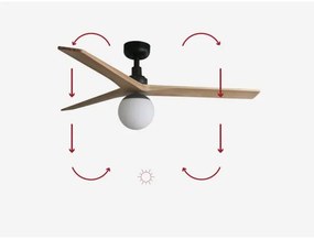 FARO 34283-11L - Mennyezeti ventilátor KLIM M 1xE27/15W/230V fenyő/fekete + távirányító