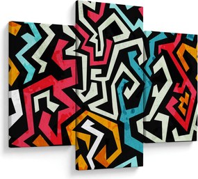 Grafikus absztrakciós kép (90x60 cm)