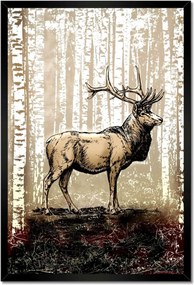 Poszter keretben 40x60 Szarvas Nyírfa Erdő