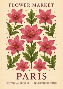 Poszter Virágpiac Párizs 50x70 cm