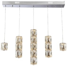 PREZENT 62403 POLAR Kristály Függesztett Lámpa Króm, Átlátszó LED IP20