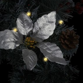 Zöld pvc karácsonyi koszorú led-lámpákkal 60 cm