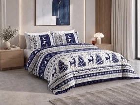Mikroplüss ágyneműhuzat WINTER DEER VELVET kék
