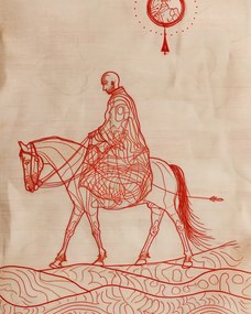 Poszter 40x50cm Lovas és lórajzok