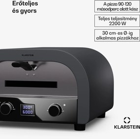 Klarstein FornoVetro pizzasütő kültéri használatra, Kettős fűtőelemek, 2200 W, 500 °C, Cool Touch