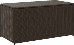 Barna Polyrattan Kerti Tárolóláda 100 X 50 X 50 Cm