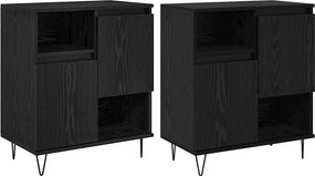 vidaXL Széf 2 pcs Fekete tölgy 60 x 35 x 70 cm
