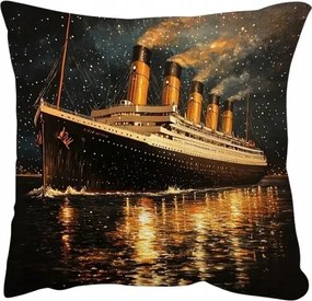 Párnahuzat Titanic Párnahuzat Hajó Csillagok Éjszaka Tenger Velúr Párnahuzat 45x45