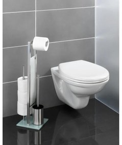 WENKO 21564100 - RIVALTA WC-kefe 18x70 cm, rozsdamentes acél/ezüst/fehér/fekete